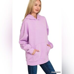 Zenana SCUBA HOODIE WITH KANGAROO POCKETS